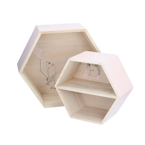 Półka dekoracyjna Hexagon pink 26cm