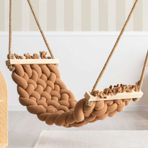 Hamaczek huśtawka do pokoju dziecka Brąz