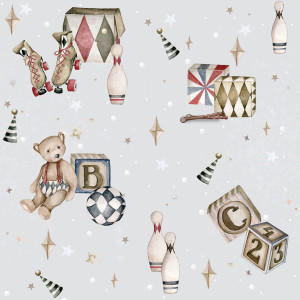 Tapeta do pokoju dziecka Teddy Bears Szary
