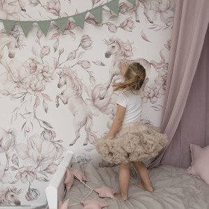 Tapeta Malumi Unicorns Ivory do pokoju dziecka