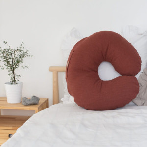 Poduszka rogal do karmienia Len Ceglasta