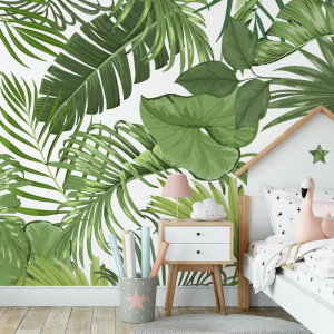 Tapeta do pokoju dziecka Tropikalne Liście 2