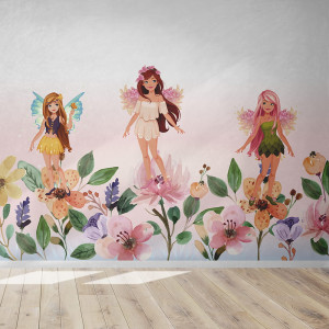 Tapeta do pokoju dziecka Wróżki na Kwiatach