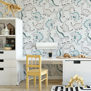 Tapeta do pokoju dziecka Dinozaury 4