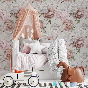 Tapeta do pokoju dziecka Peonie