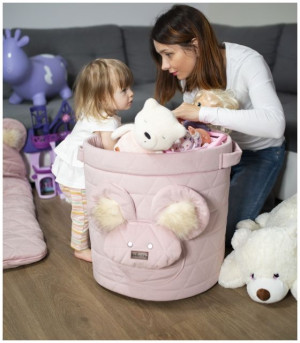 Kosz na zabawki Teddy Triangles pink