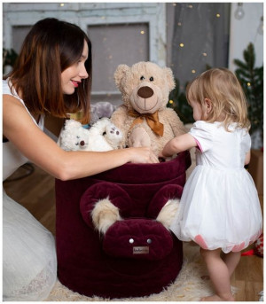 Kosz na zabawki Teddy Stars maroon