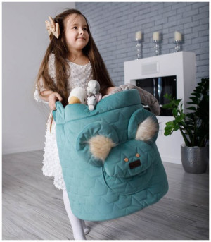 Kosz na zabawki Teddy Leaves Ocean Green