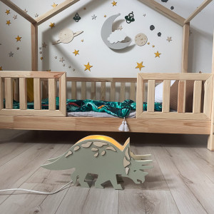 Drewniakowa – Lampka nocna „Triceratops” – ścienna dekoracja dla dzieci