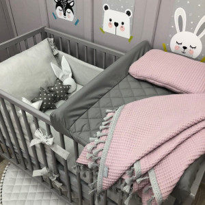 Pikowane prześcieradło na przewijak Grafit