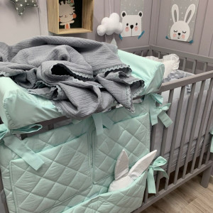 Pikowane prześcieradło na przewijak Miętowe