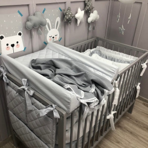 Pikowane prześcieradło na przewijak Porcelanowy szary