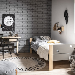 Drewniane łóżko pojedyncze dla dzieci 90x200 cm Funflex