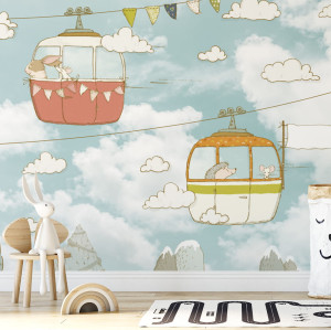 Tapeta do pokoju dziecka Linia Kolejowa