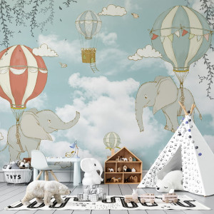 Tapeta do pokoju dziecka Latające Słonie