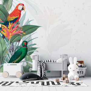 Tapeta do pokoju dziecka Papugi