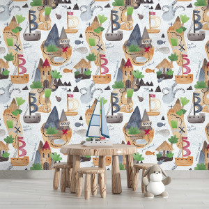 Tapeta do pokoju dziecka Wyspa Skarbów