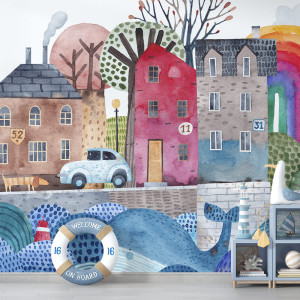 Tapeta do pokoju dziecka Portowe Miasteczko