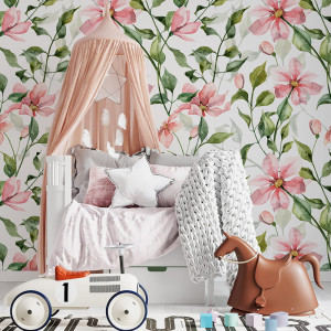 Tapeta do pokoju dziecka Różowe magnolie