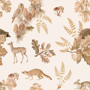 Tapeta do pokoju dziecka Autumn Forest With Animals