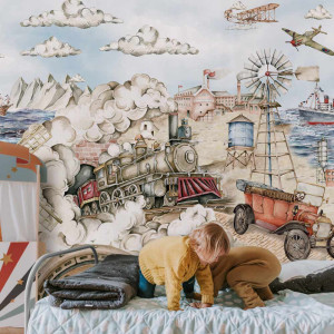 Tapeta do pokoju dziecka Industrial Evolution Przyszłość – Przeszłość