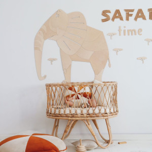 Słoń Safari – drewniana dekoracja ścienna do pokoju dziecka