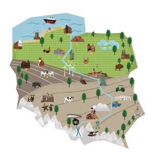 Naklejka ścienna dla dzieci Mapa Polski