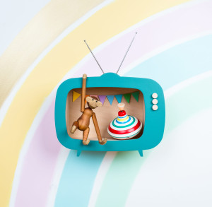 Drewniana półka Telewizorek Morski