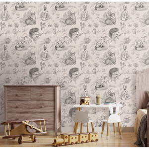 Tapeta dla dzieci Malumi Deer & Friends Beige