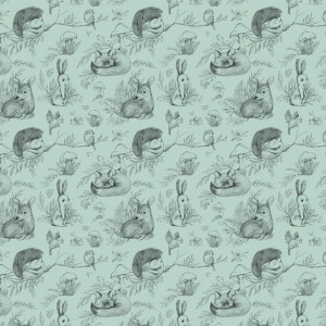 Tapeta Malumi Deer & Friends Mint dla dzieci