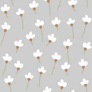 Tapeta dla dzieci SIMPLE Daisies Grey