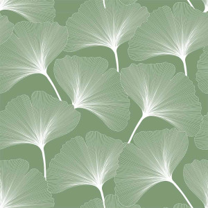 Tapeta do pokoju dziecka CLASSIC big gingko pattern green