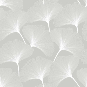 Tapeta do pokoju dziecka CLASSIC big gingko pattern grey