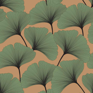 Tapeta do pokoju dziecka CLASSIC big gingko pattern colours
