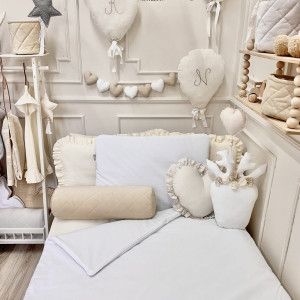 Pościel dla dzieci z wypustką Perłowa biel