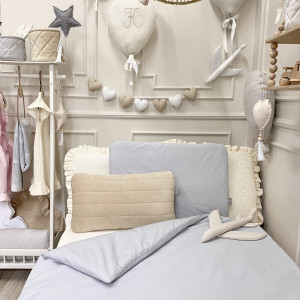 Pościel dla dzieci z wypustką Porcelanowo szara