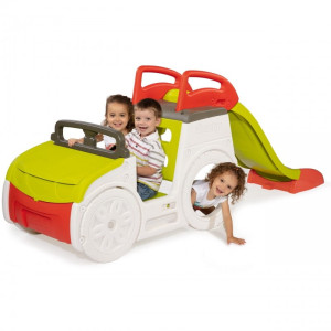 Smoby Samochód Przygód ze zjeżdżalnią i piaskownicą 3w1
