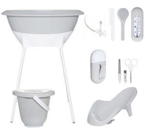 Zestaw kąpielowy 8w1 ze stojakiem Light Grey, Luma