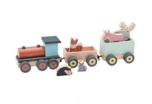 Kids Concept Edvin Zabawka Pociąg Drewniany Animal