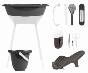 Zestaw kąpielowy 8w1 ze stojakiem Dark Grey, Luma