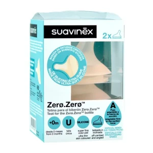 Suavinex Zerozero Colic Silicone Teat One Size x2