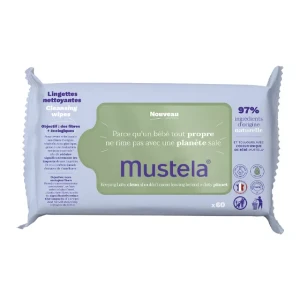 Mustela Natural Fiber Cleansing Wipes x60 Units