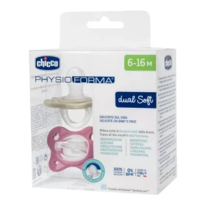 Chicco PhysioForma Dual Soft Pacifiers Beige/Pink x2 6-16m