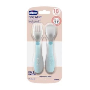 Chicco Metal Cutlery Blue 18m+