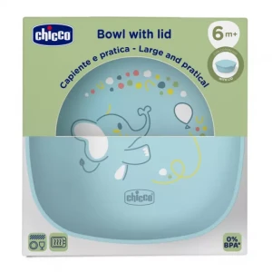 Chicco Bowl With Lid Blue 6m+
