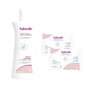 Saforelle Soothing Washing Solution 250ml + 2 Intimate Wipes