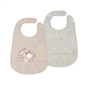 Chicco Easy Meal Bib Grey 6m+ x2