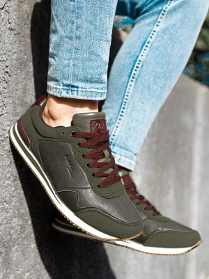 Buty męskie sneakersy - khaki V2 T332
