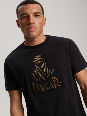 T-shirt męski z nadrukiem DKR VIP 0223 S1827 - czarny