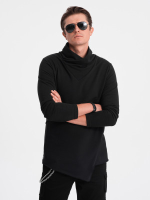 Bluza męska z dużym kołnierzem OSLO - czarna B1366